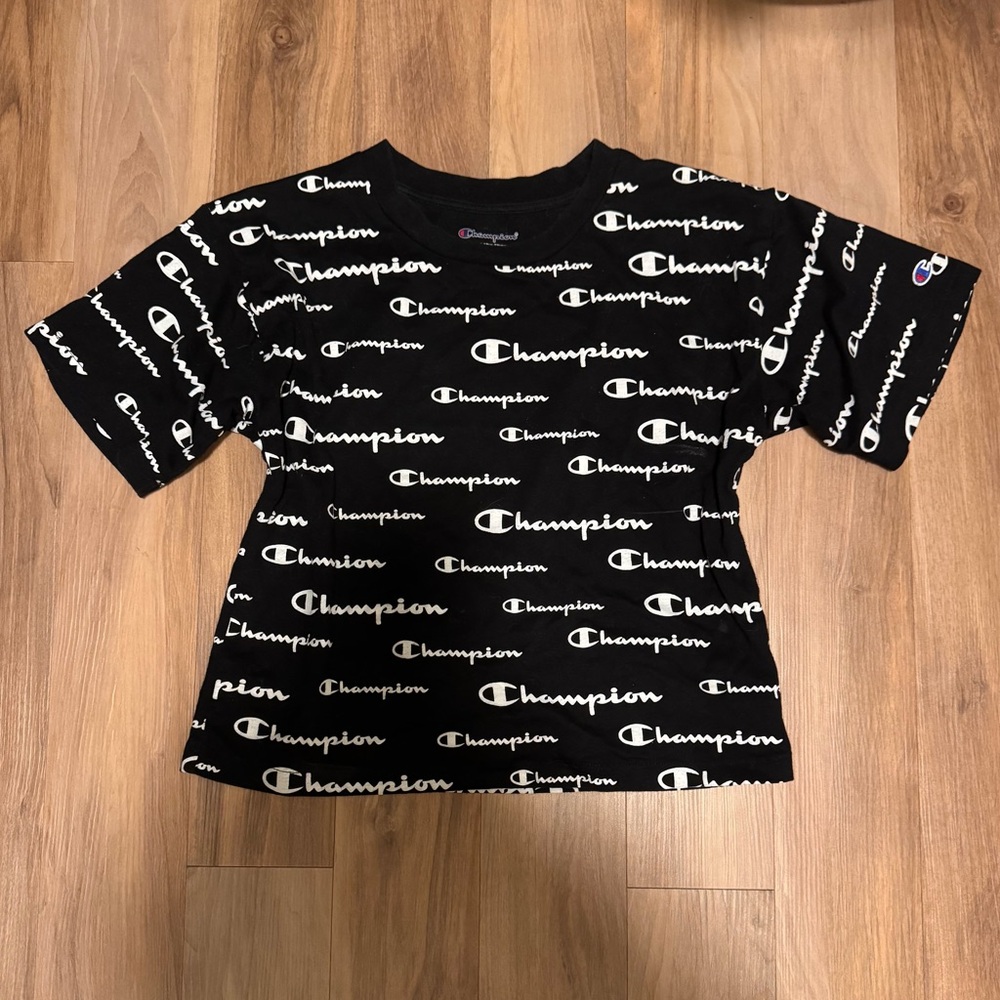 Champion Black Logo Print T-Shirt
